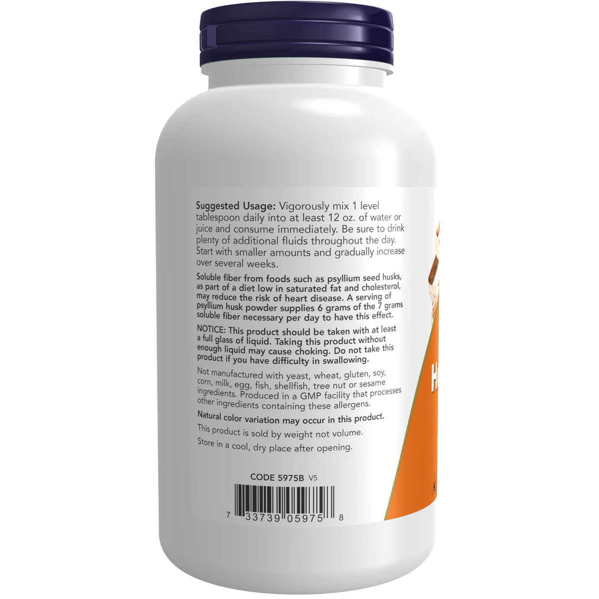 NOW Supplements, Psyllium Husk Powder, Non-GMO Project Verified, Soluble Fiber