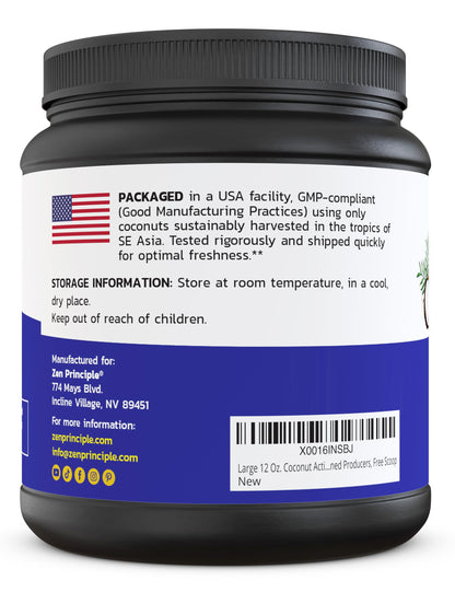 Zen Principle Coconut Activated Charcoal Powder. Whitens Teeth, Rejuvenates Skin and Hair, Supports Better Digestion. USA-Owned Producers, 2.5 lb