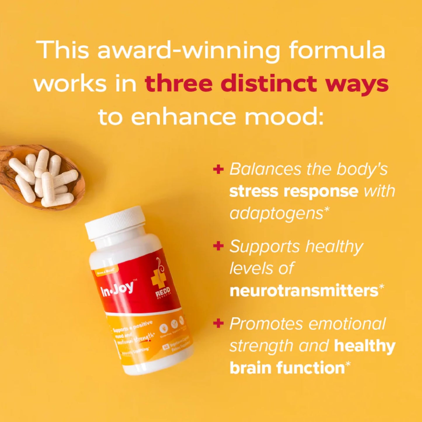 Redd Remedies in Joy, Supports a Positive Mood and Emotional Strength, 60 Vegetarian Capsules