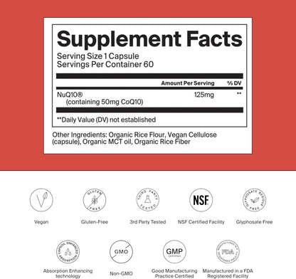 The Absorption Company CoQ10 - Heart Health & Energy Support - 60 Capsules | Fertility & Stamina Aid, Bioavailable & Third-Party Tested, High-Absorption Supplement for Men & Women, 10x More Bioavailable