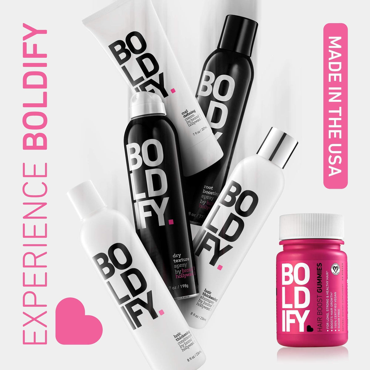 Boldify Sugar Free Biotin Gummies - Fast Acting Vegan Hair Skin and Nails Vitamins