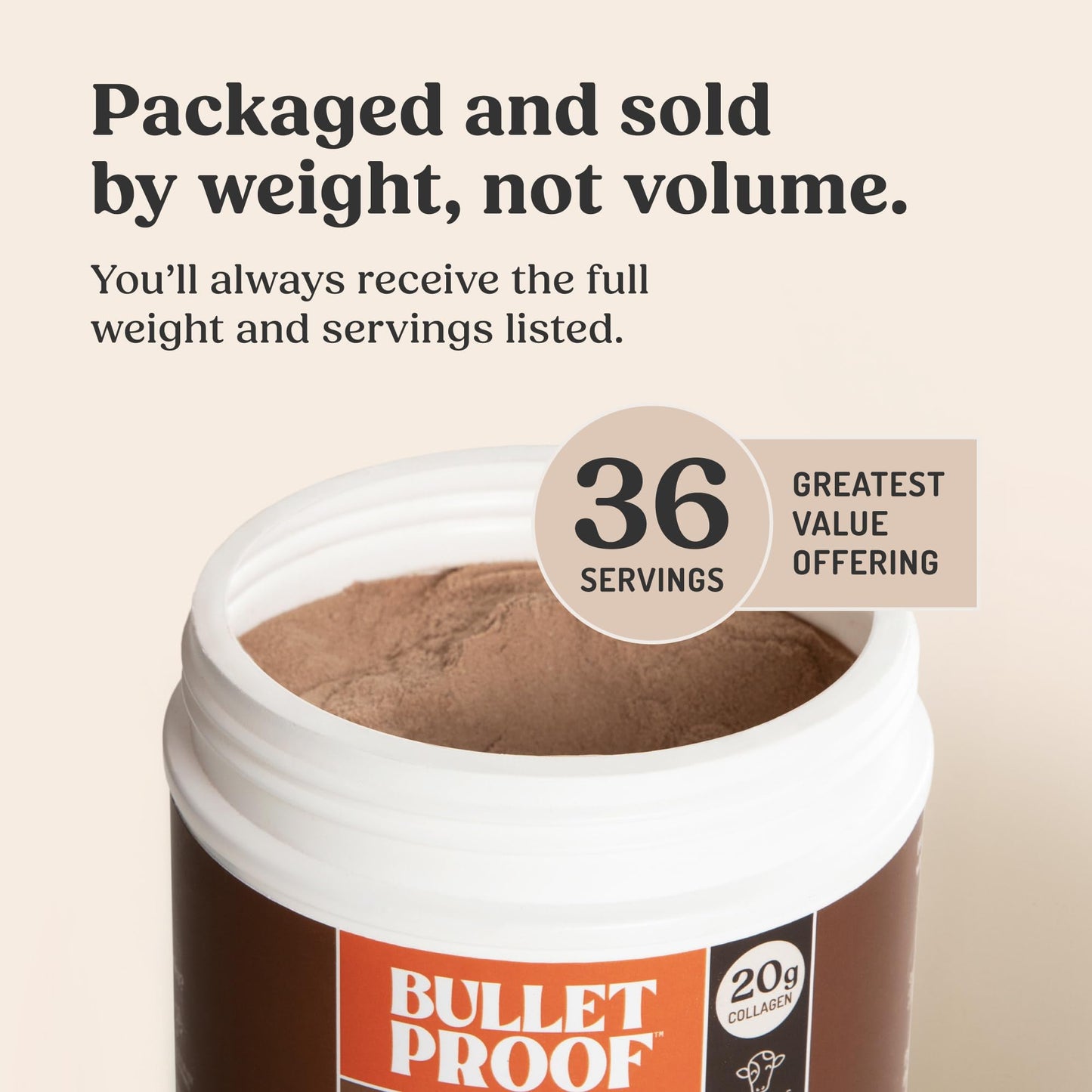 Bulletproof Unflavored Collagen Peptides Powder, 20g Grass-Fed Collagen Protein and Amino Acids for Skin, Bones and Joints, 17.6 Ounces