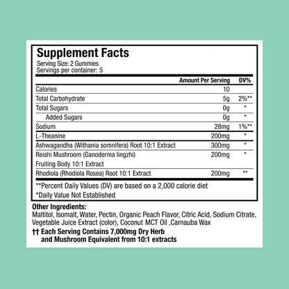 Plant People WonderCalm Mushroom & Ashwagandha Gummies, Peach Flavor 60ct