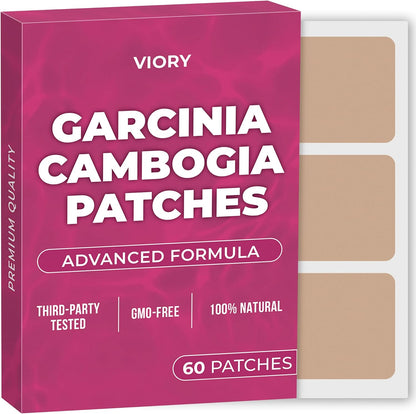 Garcinia Cambogia Patches (Pack of 60) - 100% Natural Patch for Women & Men | With B12 & Potassium, Energy, Focus & Body Support, Enhanced Formula