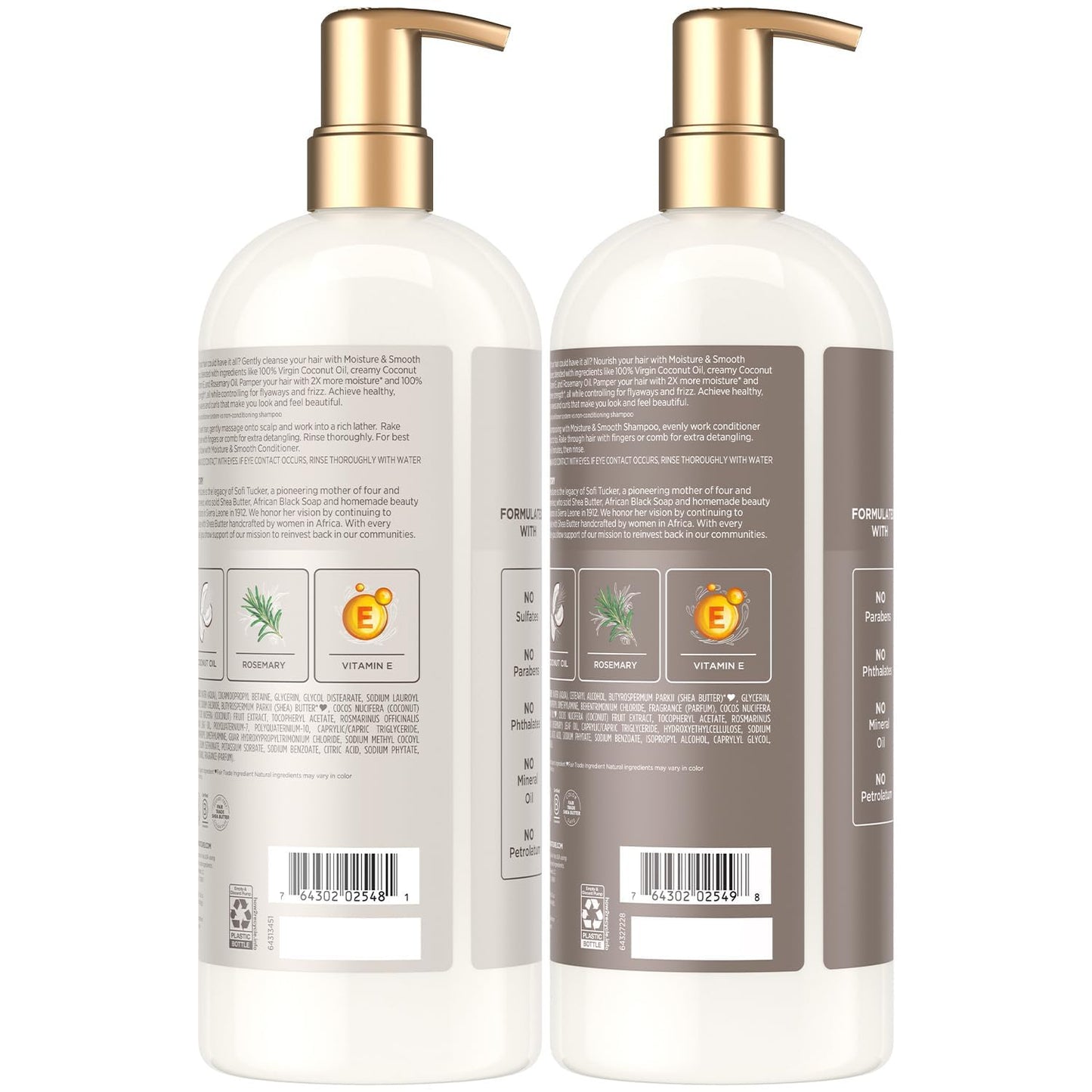 SheaMoisture Shampoo & Conditioner Set, Moisture & Smooth, 34 Oz Ea | Gentle Moisture for Curly Hair, Wavy Styles | Hair Strengthening Rosemary & Vitamin E | Frizz Control, Hair Repair & Shine
