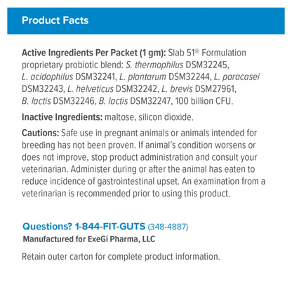 Visbiome® Vet Constipation Care Probiotic for Cats, 100B CFU, 30 Packets | Veterinarian Recommended, Slab51® Formulation, Multi-Strain, Refrigerated Probiotics, Weight-Based Dosing