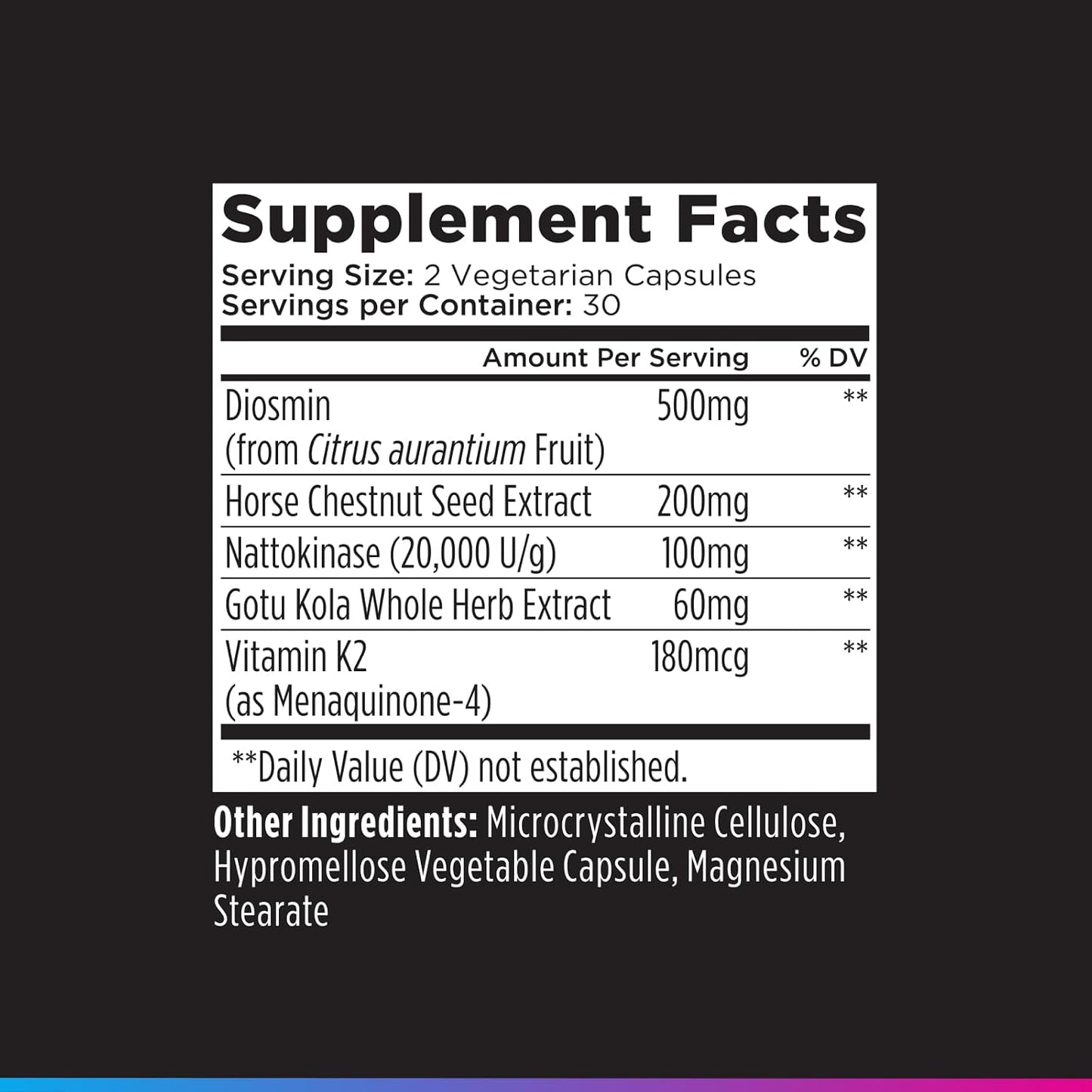 Livingood Daily Vessel & Vein Support, Circulation & Vein Support Supplement with Diosmin, Horse Chestnut, Nattokinase, Gotu Kola & Vitamin K2, Vascular & Vein Health Formula, Gluten Free, 60 Capsules