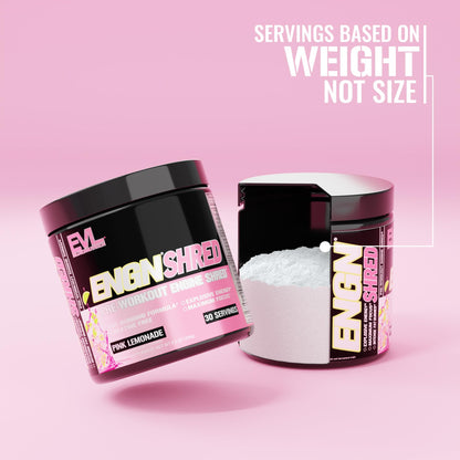 EVL Ultimate Pre Workout Powder - Thermogenic Fat Burner Preworkout Powder Drink for Lasting Energy Focus and Stamina - ENGN Shred Intense Fat Burning Creatine Free Preworkout Drink - Cherry Limeade