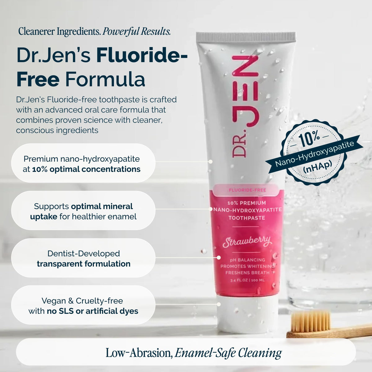 Dr. Jen Fluoride Free Toothpaste with 10% Premium Nano Hydroxyapatite