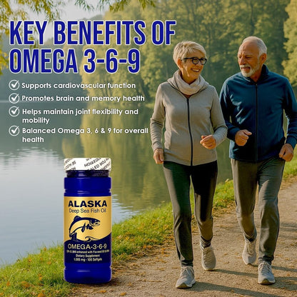 NCB Alaska Deep Sea Fish Oil Omega 3-6-9 Softgels, EPA DHA, 100 Count