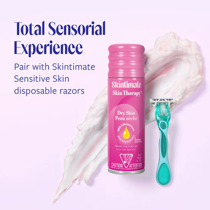 Skintimate Skin Therapy Moisturizing Shave Gel for Women Dry Skin with Lanolin and Olive