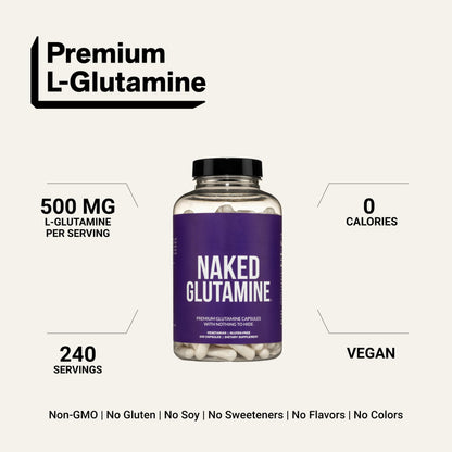 Pure L-Glutamine Made in the USA - 200 Servings - 1,000g, 2.2lb Bulk, Vegan, Non-GMO, Gluten and Soy Free. Minimize Muscle Breakdown & Improve Protein Synthesis. No Additives