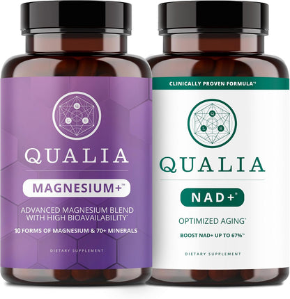 Qualia NAD+ & Qualia Magnesium | Clinically Proven to Boost NAD+ up to 67% | Bioavailable Forms, Including Magnesium Glycinate