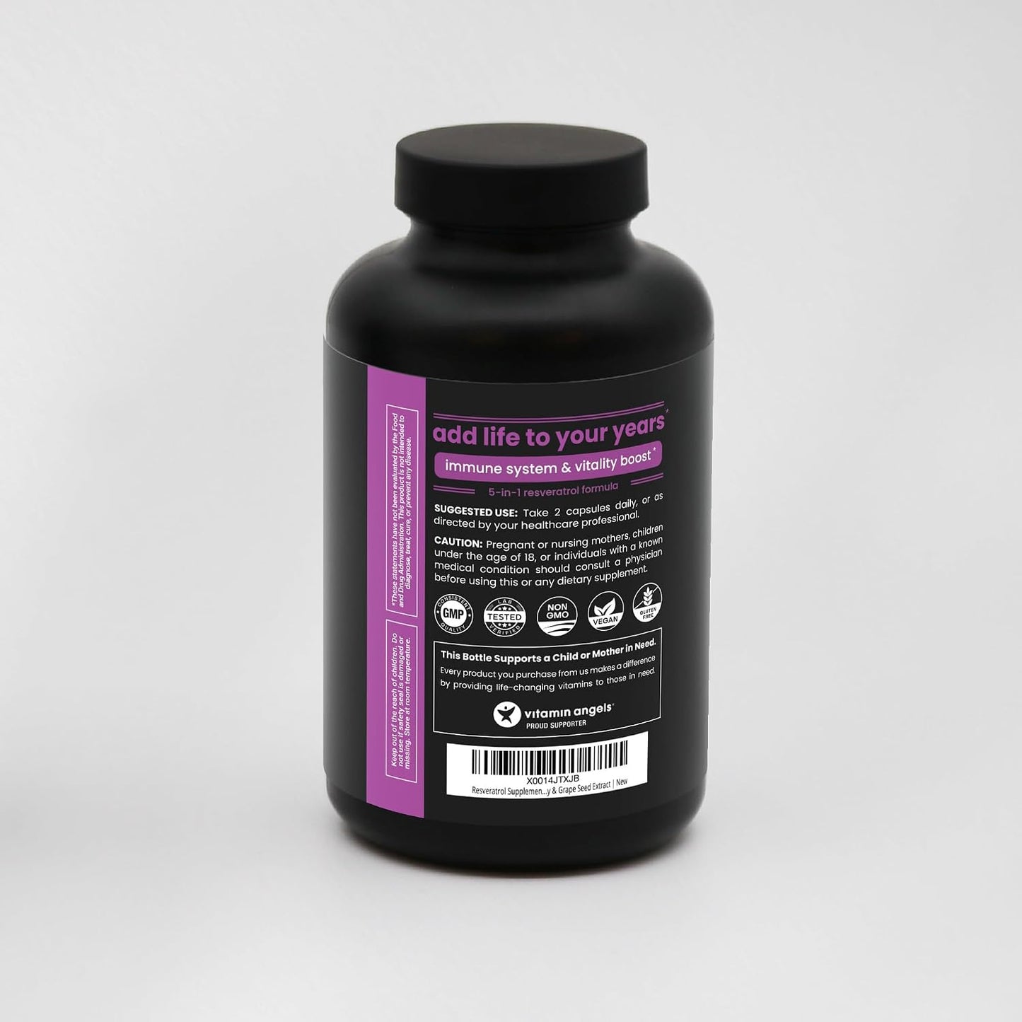 Resveratrol Complex – 1,200 mg Trans-Resveratrol with Grape Seed, Green Tea & Acai Berry – Rich in Polyphenols & Antioxidants - Support for Healthy Aging, Heart Health & Vitality – 60 Vegan Capsules