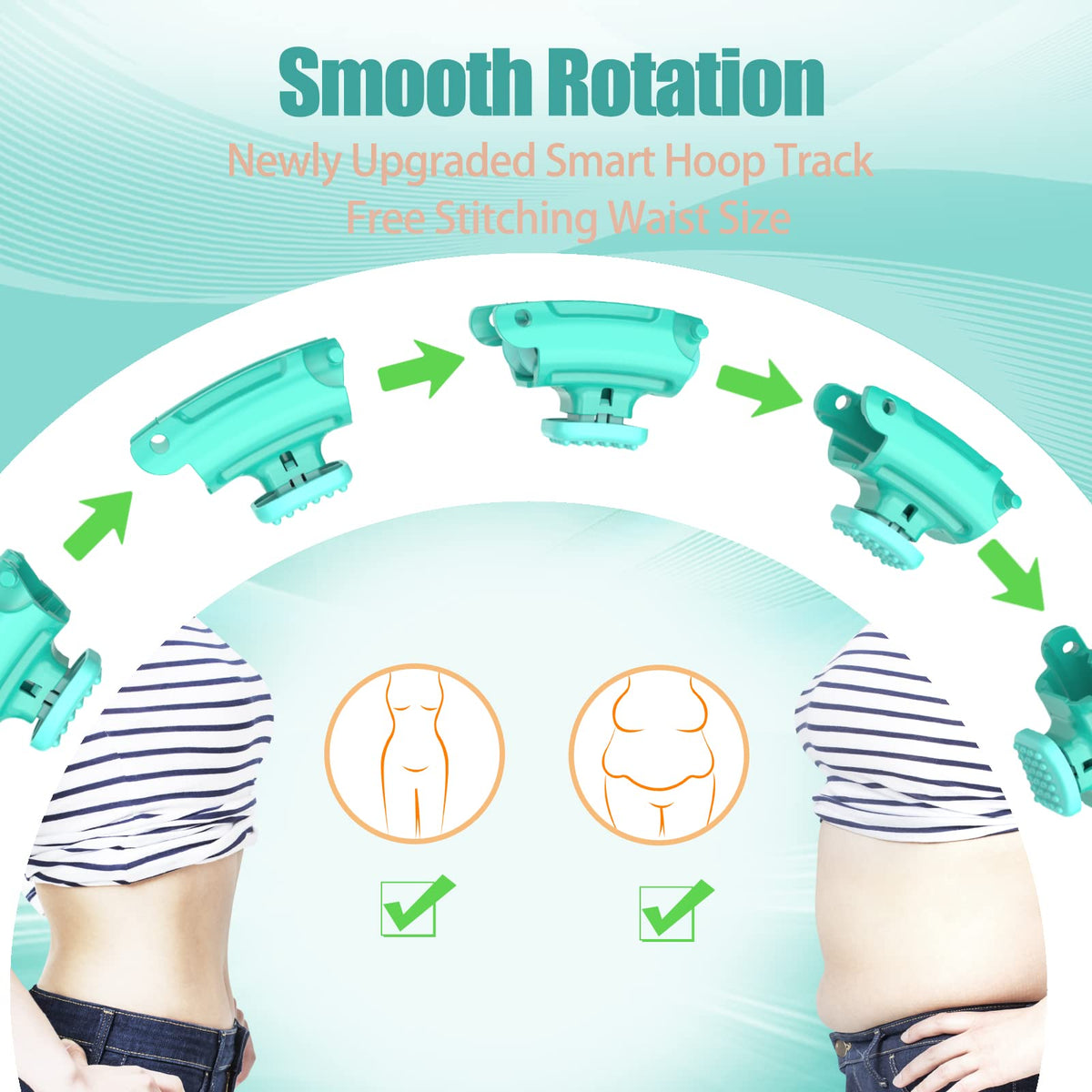 OurStarry 32 Knots Weighted Workout Hoop Plus Size, Smart Waist Exercise Ring