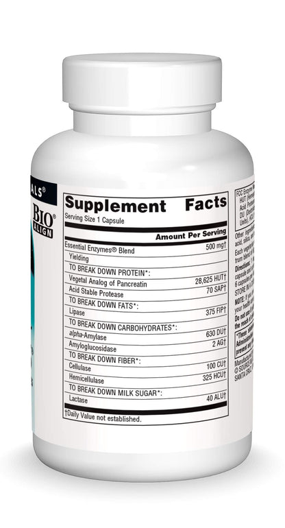 Source Naturals Essential Enzymes 500mg Bio-Aligned Multiple Enzyme