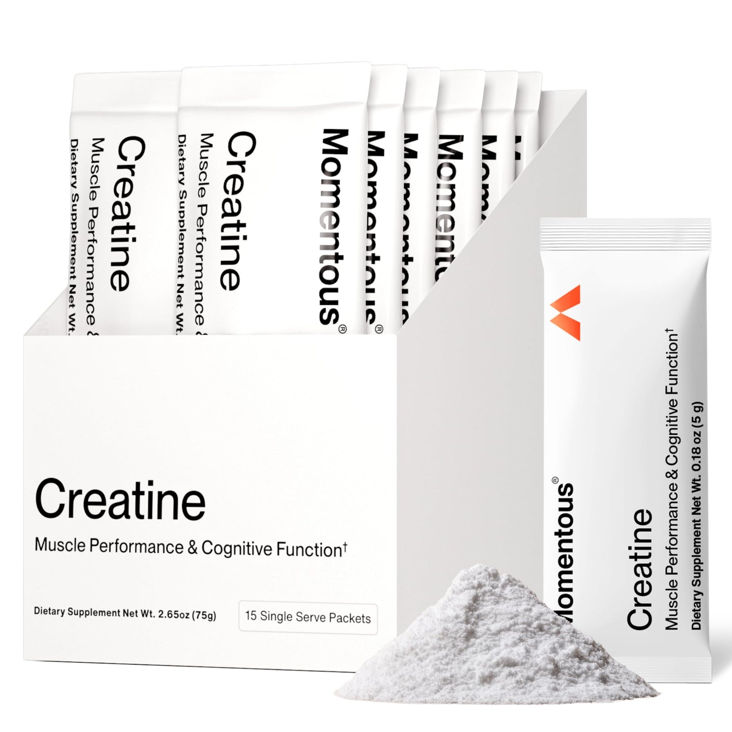 Momentous Creatine Monohydrate Powder - Creatine Powder - Supports Strength, Lean Muscle, & Recovery for Men & Women - NSF Certified for Sport - 5 g per Serving - 90 Servings