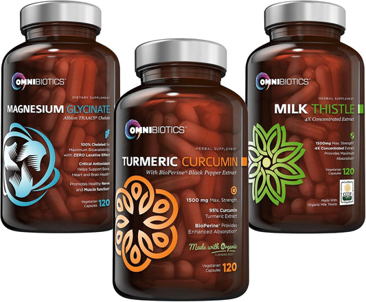 Turmeric Curcumin + Milk Thisle Capsules + Magnesium Glycinate