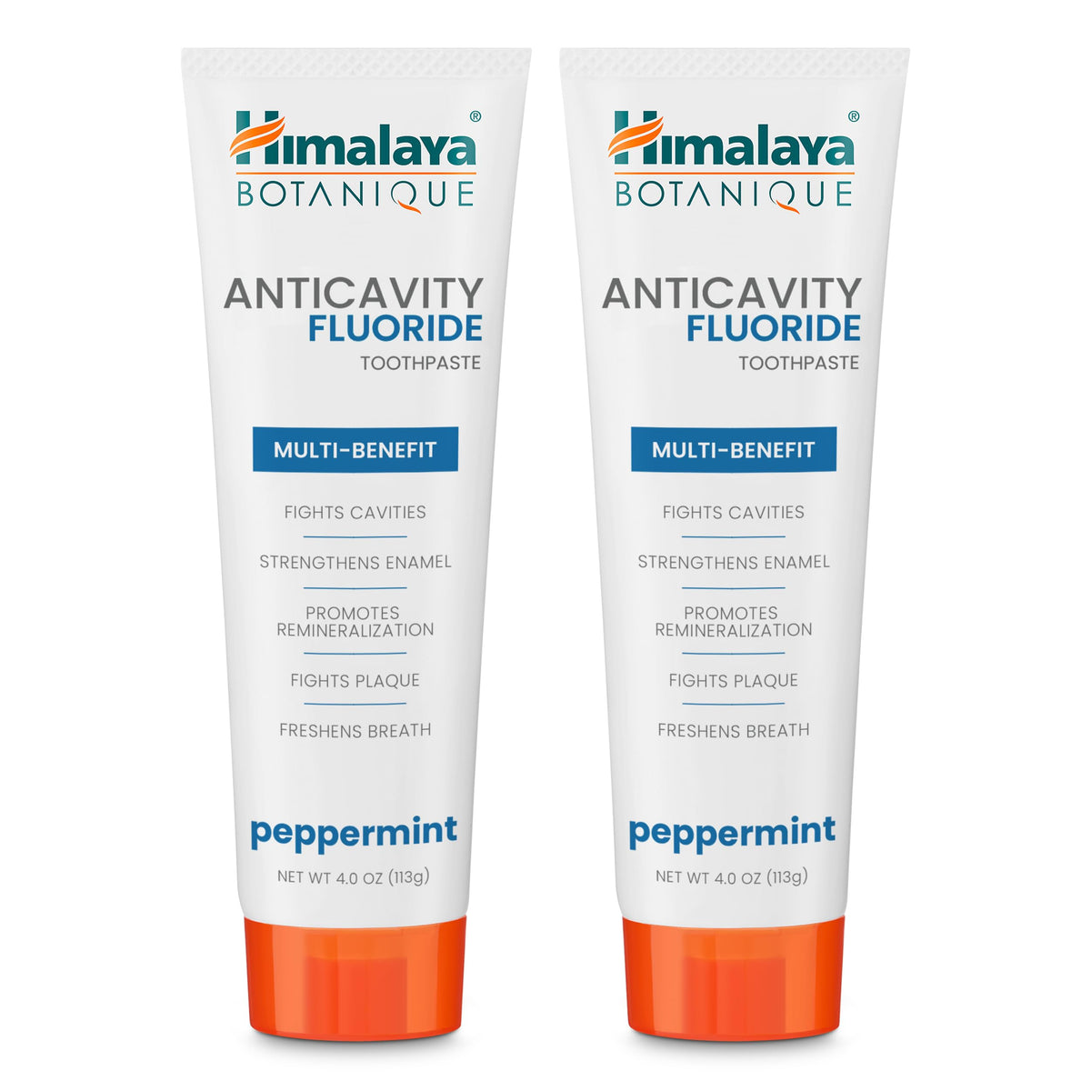 Himalaya Botanique Anticavity Fluoride Toothpaste, Fluoride with Multi-Benefit Support, Fights Cavities, Strengthens Enamel, Promotes Remineralization, Mint Flavor, 4 oz.