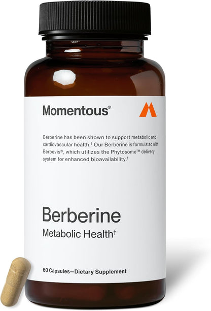 Momentous Berberine - Natural Bioavailable Supplement Formulated from Plant Alkaloid to Help Support Metabolic & Cardiovascular Health - Vegan - Gluten Free - NSF Certified for Sport - 60 Servings