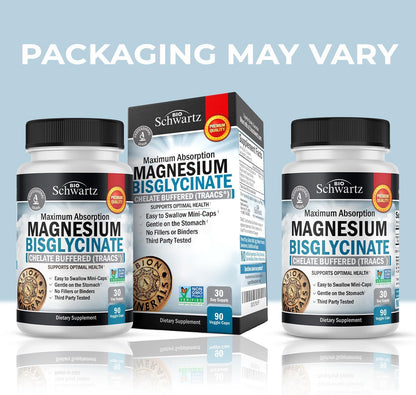 Magnesium Bisglycinate Chelated Supplement -180 Capsules