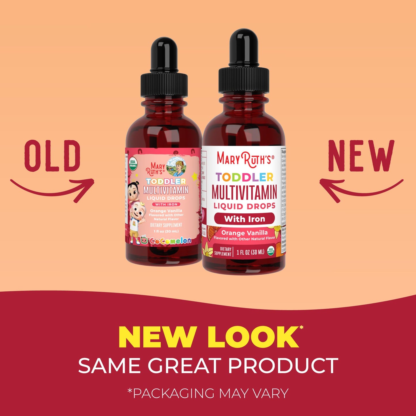 MARYRUTH'S Organics Multivitamin & Multimineral with Iron for Toddlers | USDA Organic | Sugar Free | Multivitamin Liquid Drops for Kids Ages 1-3 | Immune Support | Vegan | Non-GMO | 2 Fl Oz