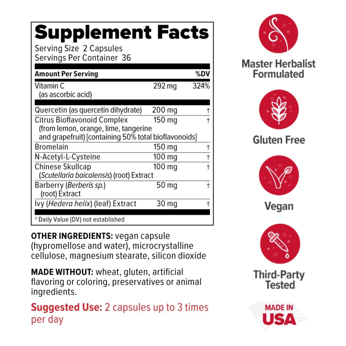 Redd Remedies, Adult Sinus Support, Respiratory and Immune Health Formula, 72 Vegan Capsules
