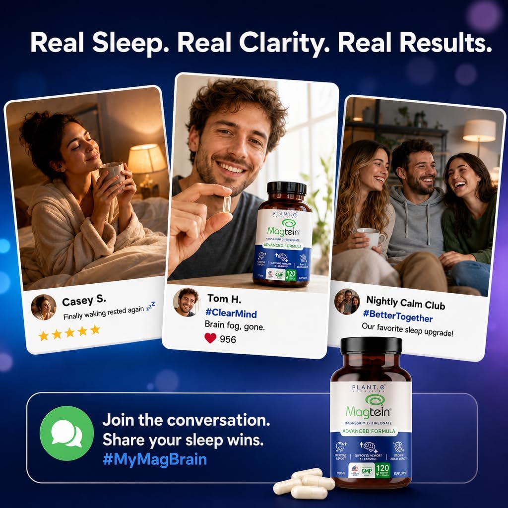 Magnesium L-Threonate Capsules – Brain & Sleep Support – 144mg Elemental Magnesium per Serving – High Absorption Cognitive & Memory Support – 120 Capsules