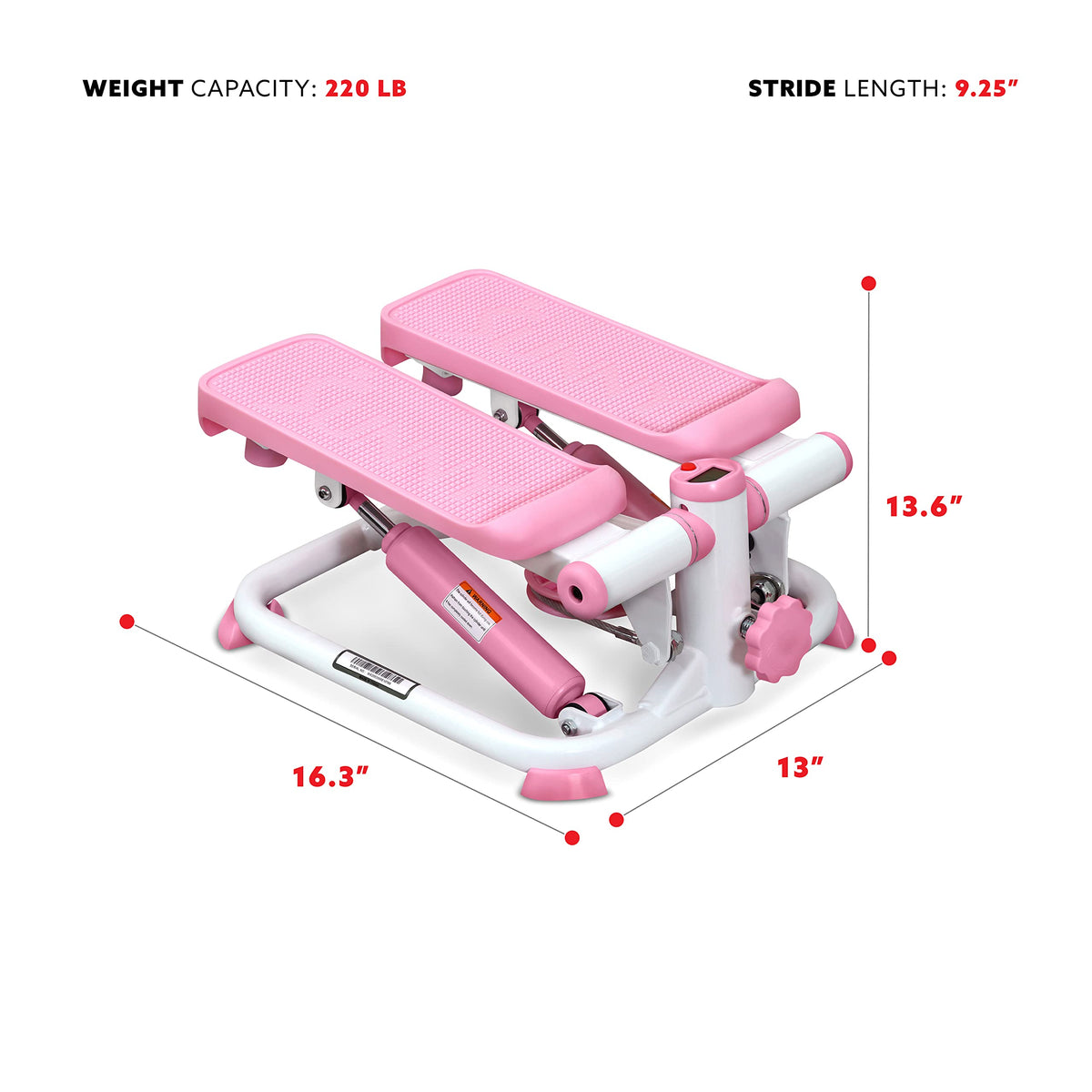 Sunny Health & Fitness Mini Stepper for Exercise Low-Impact Stair Step Cardio Equipment