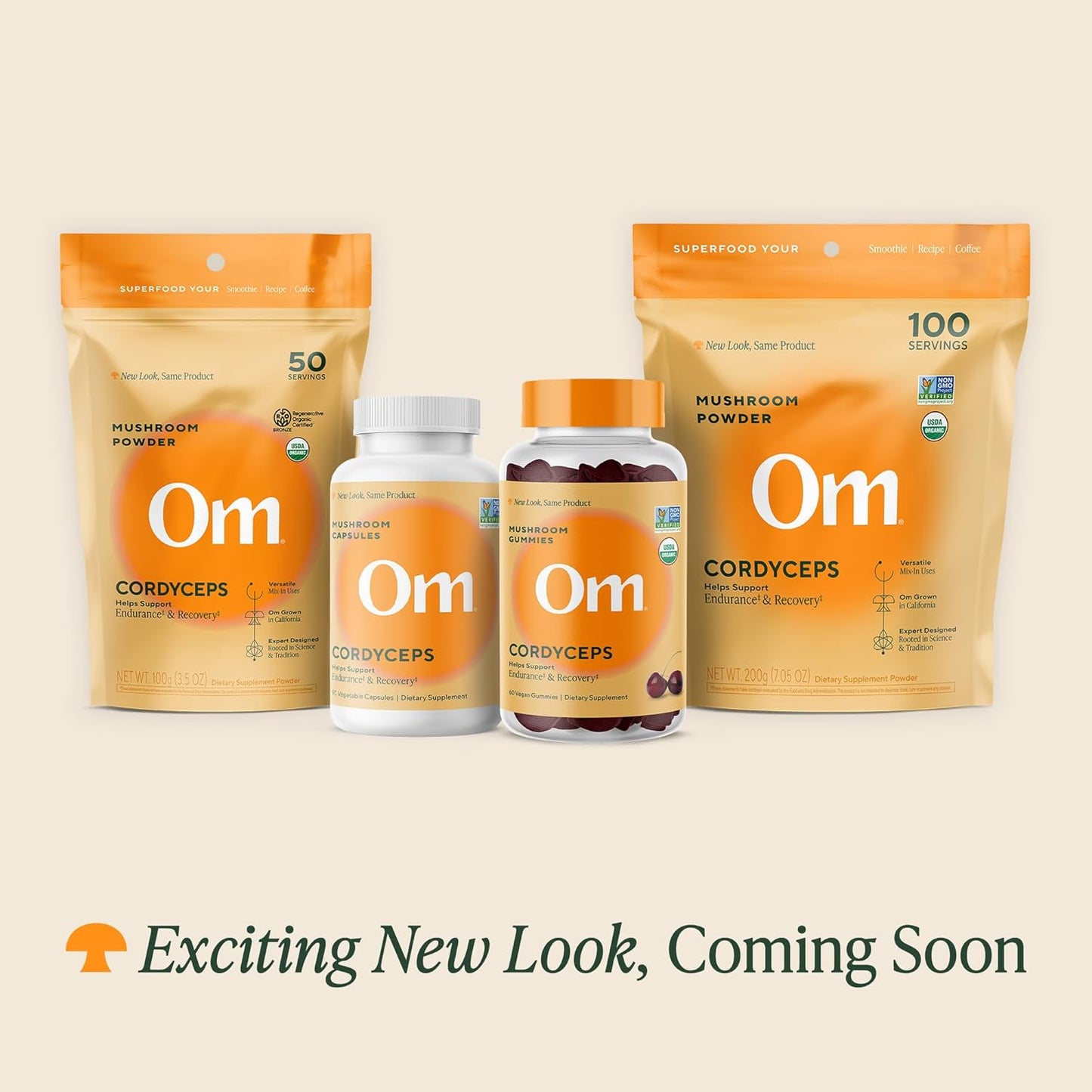 OM Mushroom Cordyceps Powder 7.05 oz (100 Servings) – Organic, Vegan, Non-GMO, Gluten-Free – Energy, Stamina & Endurance Support – Adaptogenic Superfood for Sports, Performance, Smoothies & Tea