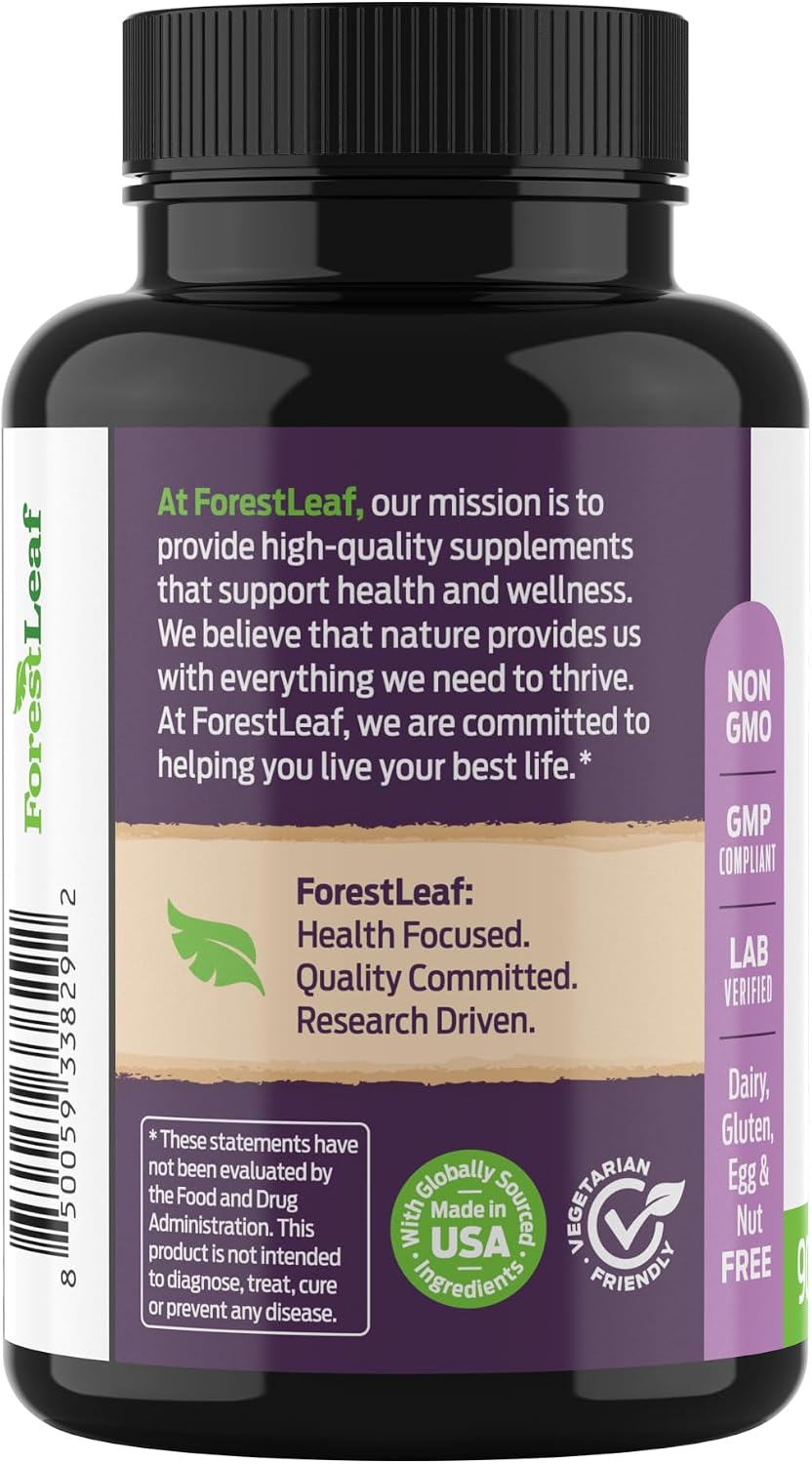 ForestLeaf DIM Supplement - 300mg DIM Estrogen Supplement for Women/Men - Diindolylmethane with BioPerine Black Pepper - Support for Detox, Metabolism, Hormone Balance & Menopause - 90 Caps