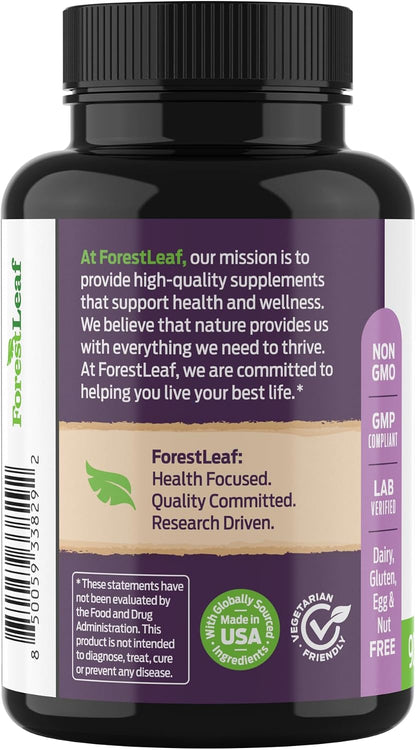 ForestLeaf DIM Supplement - 300mg DIM Estrogen Supplement for Women/Men - Diindolylmethane with BioPerine Black Pepper - Support for Detox, Metabolism, Hormone Balance & Menopause - 90 Caps