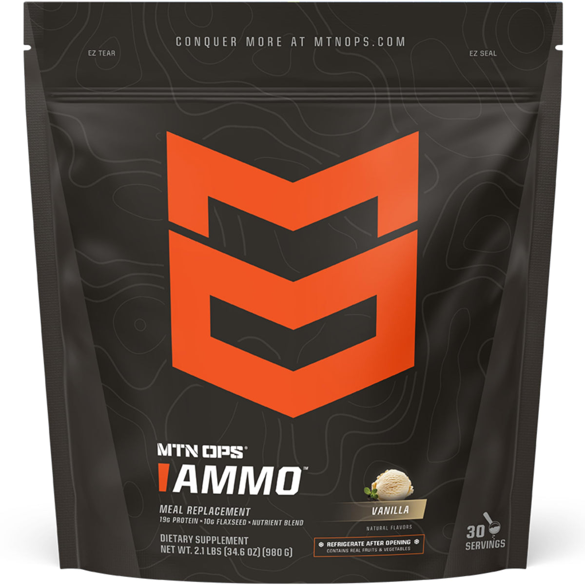 MTN OPS Ammo Meal Replacement Protein Powder, Peanut Butter Chocolate