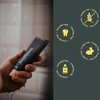 Nudge Nano Hydroxyapatite Toothpaste 4 oz (Watermelon Mint) + 4 Pack Biodegradable Bamboo Toothbrushes - Eco-Friendly, Natural Oral Care Kit