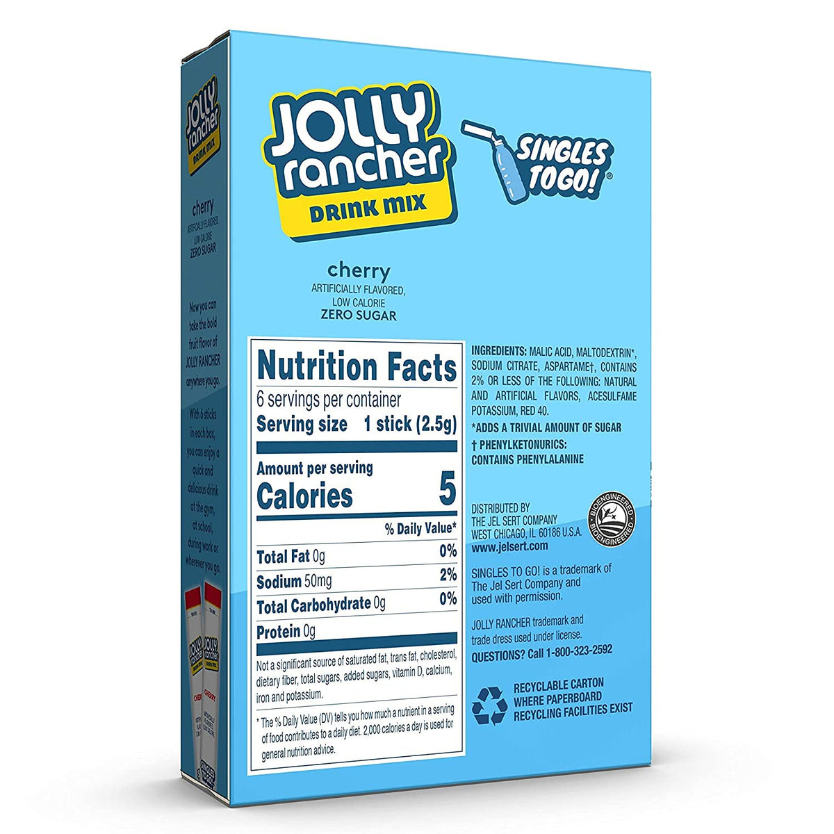 Jolly Rancher WATERMELON Singles to Go (4 Boxes of 6 Packets Each Box)