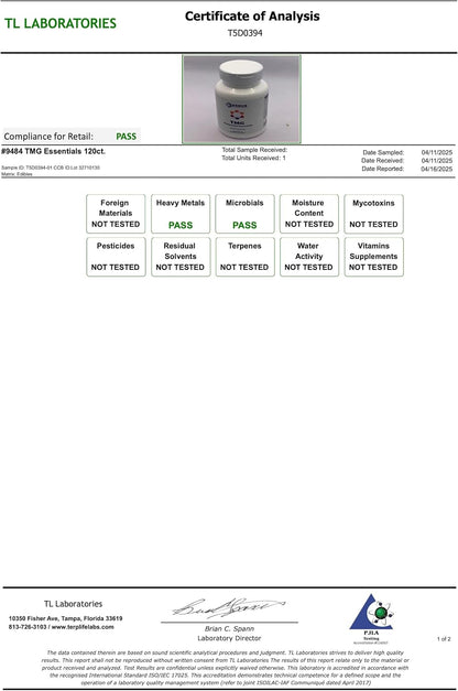 Renue By Science TMG | High Strength TMG Supplements | 120 Trimethylglycine Capsules - 900mg TMG per Serving with Vitamin B12 Vitamin B6 Folate & Zinc | Made in the USA & Third-Party Tested