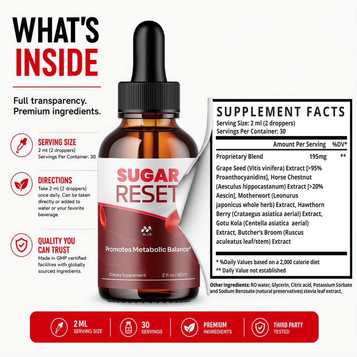 Sugar Reset Drops, SugarReset Advanced Blood Support Supplement 30 Servings