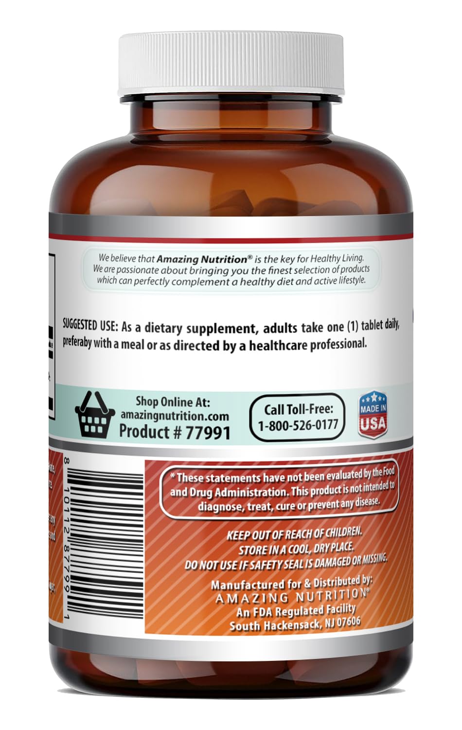 Amazing Formulas Folic Acid 5000 Mcg per Serving | Tablets Supplement | Non-GMO | Gluten-Free | Made in USA (1 Pack | 120 Count)