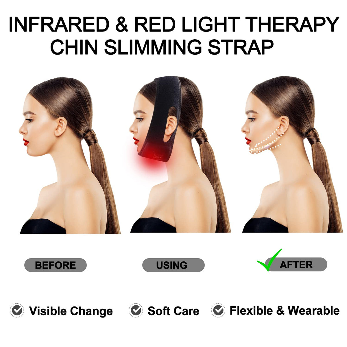 Red Light Therapy Belt for Neck, Infrared Light Therapy Flexible Wearable Wrap Pad
