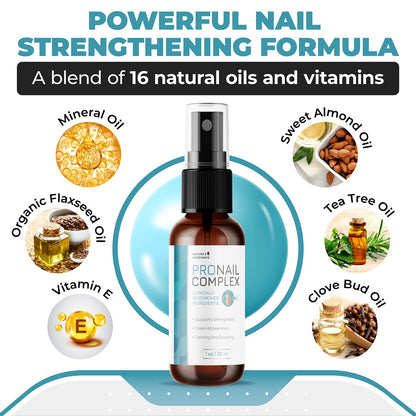 Pronail Complex Spray – Botanical Nail Formula, USA Made – 1 Month Supply | Topical spray for toe & fingernails, botanical | Original extra-strength formula | Fast, no-touch application