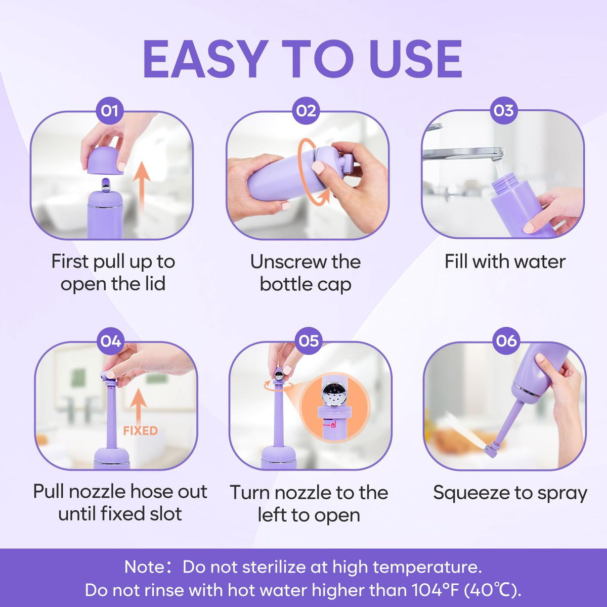 Portable Peri Bottle for Postpartum & Perineal Care: Easy@Home Handheld Bidet Perfect for Personal