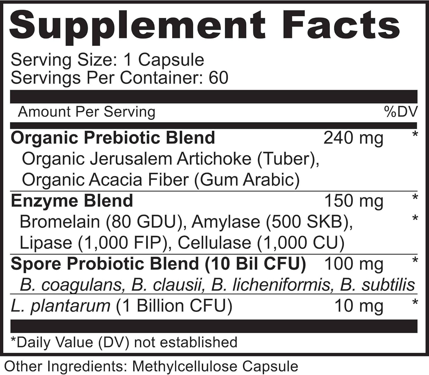 MoxyVites Spore Probiotic Complex - All In One Prebiotics and Probiotics for Digestive Health, Postbiotic, Digestive Enzymes Daily Supplement - Spore Based Probiotic for Women & Men