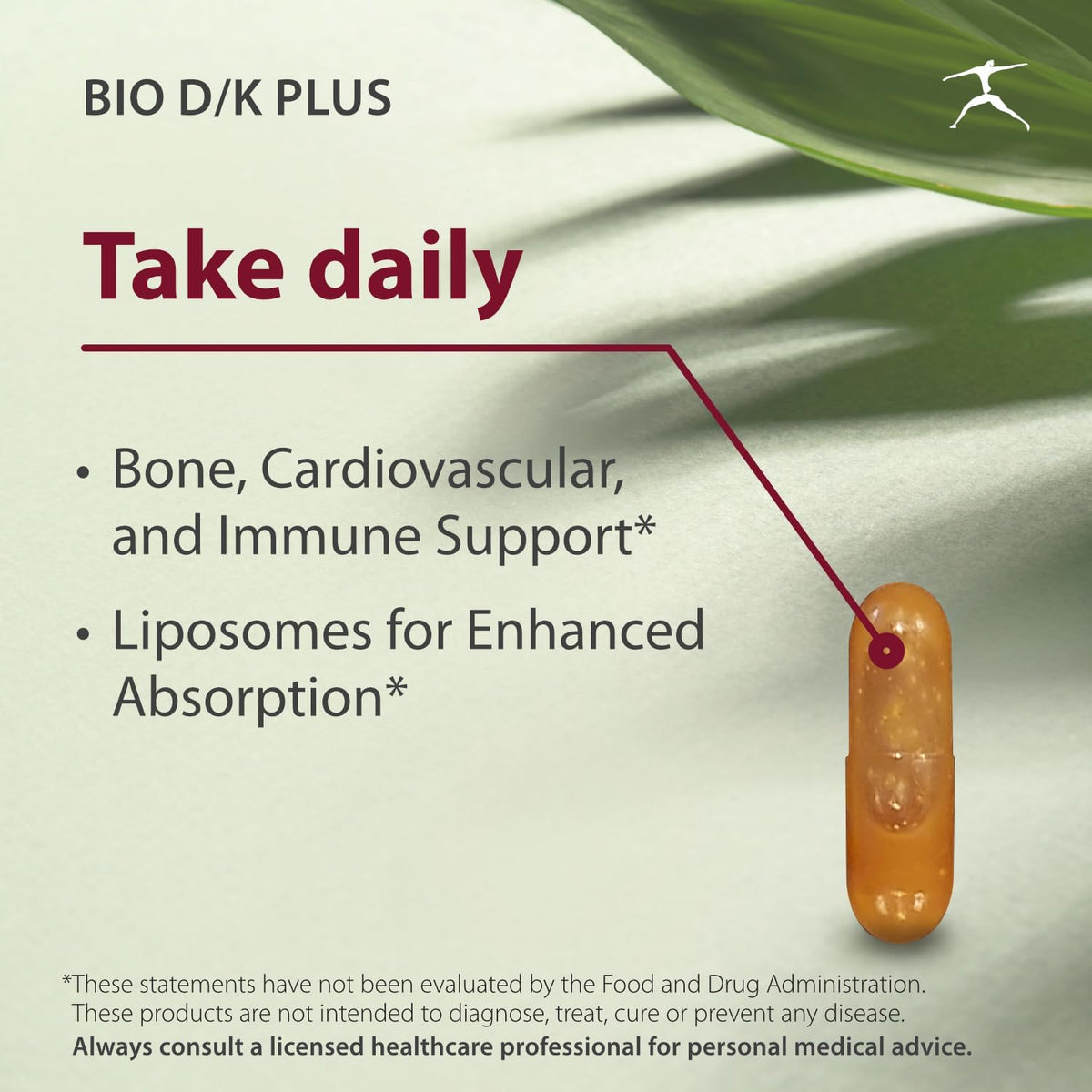 BIOSPEC NUTRITIONALS Bio D/K Plus - Vitamin D3 + K2 with 5000 IU of D3 and 200 mcg of Vitamin K2 (MK-7) in a lipsomal Base for Enhanced Absorption (60 Capsules)