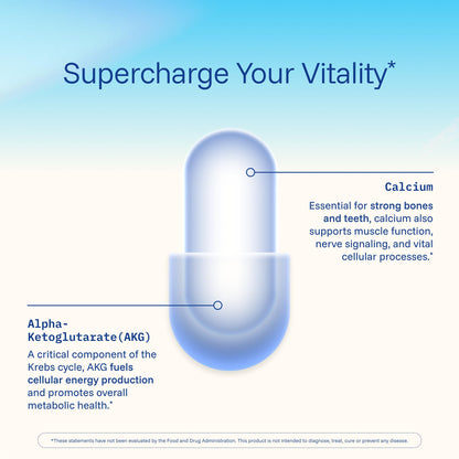 ProHealth, Ca AKG Supplement (Alpha Ketoglutarate) (1,000 mg per 2 Capsule Serving, 60 Capsules). Supports Metabolic Function and Healthy Aging Processes.