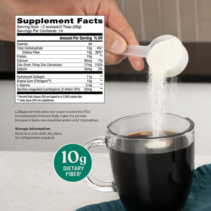 Bulletproof Energy Collagen Protein Powder, Vanilla Bean, 20g Grass-Fed Collagen Peptides, 7g Fiber with MCT Oil & Adaptogens, Caffeine-Free, 18.3 Ounces