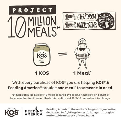 KOS Vegan Protein Powder Erythritol Free, Vanilla USDA Organic - Pea Protein Blend