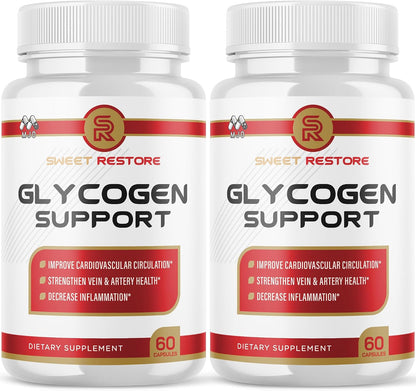 (2 Pack) Sweet Restore Glycogen Support Capsules, Supplement (120 Capsules)