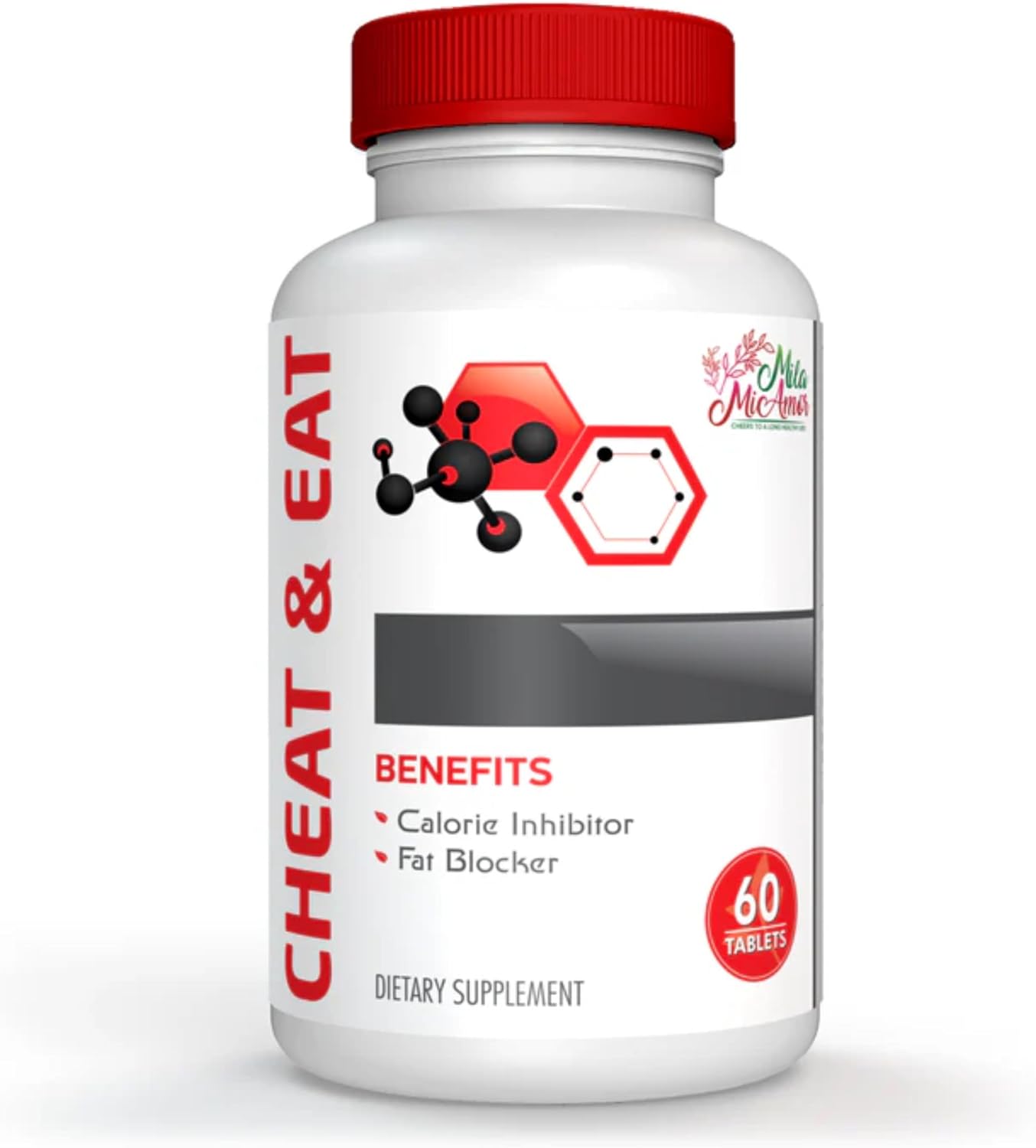 Mila Miamor Cheat & Eat – Caffeine-Free Craving & Digestive Support Formula | Helps Support Mindful Eating & Balanced Nutrition | Non-GMO | 60 Tablets