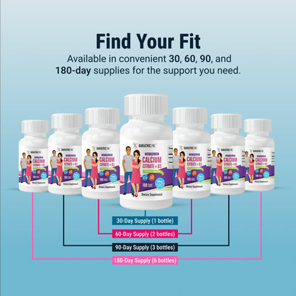 BariatricPal Easy Swallow Calcium Citrate (600mg) and D3 Coated Tablets (30-Day Supply)