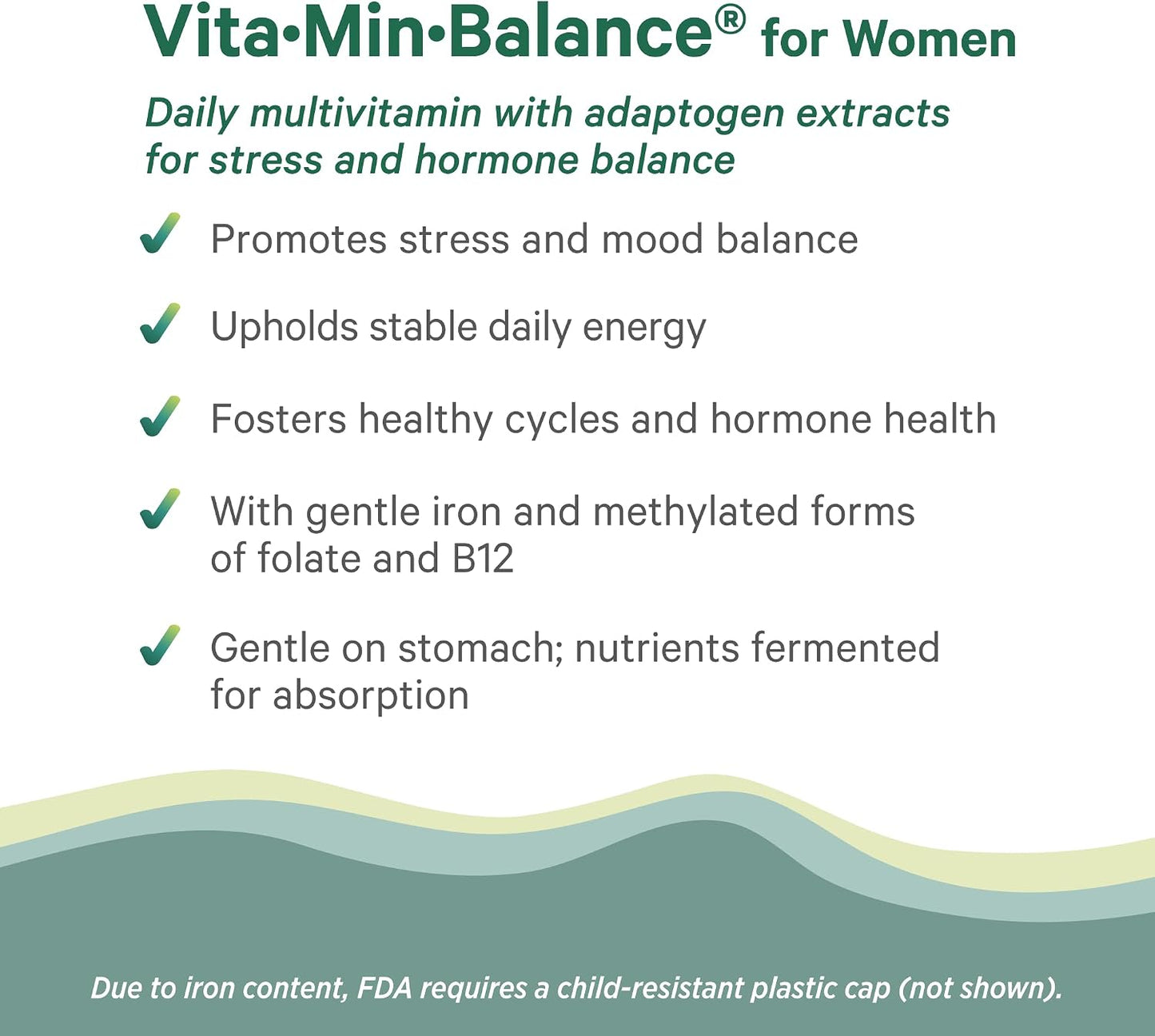 PURE SYNERGY Vita·Min·Balance | Multivitamin for Women with Iron | Women’s Daily Multivitamin Made with Organic Whole Foods | for Balanced Energy and Stress Support (60 Tablets)